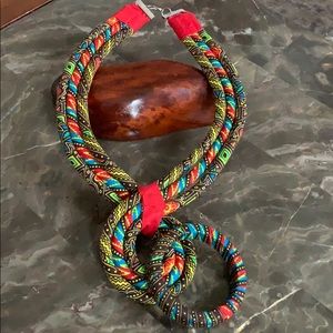 African Print Necklace and bangle set